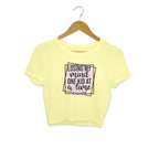 Women's Losing My Mind One Kid At A Time Graphics Printed Crop Tops