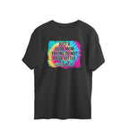 Women's Just A good Mom Trying To Not Raise Little Assholes Graphics Printed Oversized T-Shirt