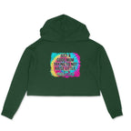 Women's Just A good Mom Trying To Not Raise Little Assholes Graphics Printed Crop Hoodies