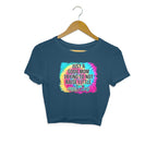 Women's Just A good Mom Trying To Not Raise Little Assholes Graphics Printed Crop Tops