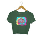 Women's Just A good Mom Trying To Not Raise Little Assholes Graphics Printed Crop Tops