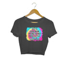 Women's Just A good Mom Trying To Not Raise Little Assholes Graphics Printed Crop Tops
