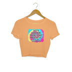 Women's Just A good Mom Trying To Not Raise Little Assholes Graphics Printed Crop Tops
