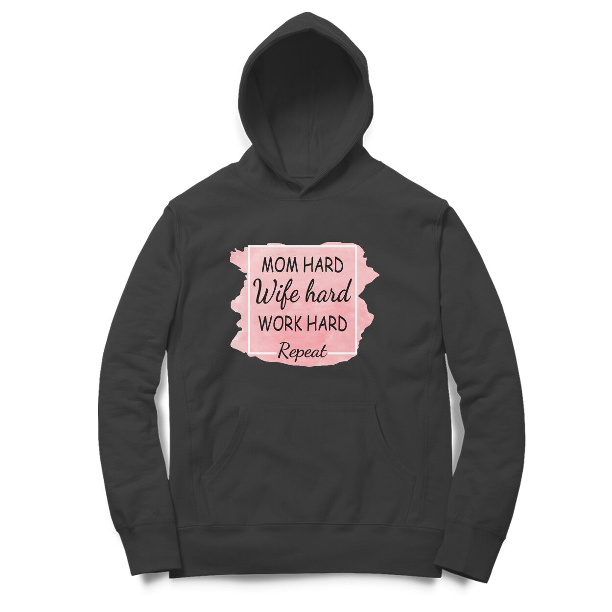 Women's Mom Hard Wife Hard Work Hard Graphics Printed Hoodies Secondary image
