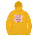 Women's Mom Hard Wife Hard Work Hard Graphics Printed Hoodies