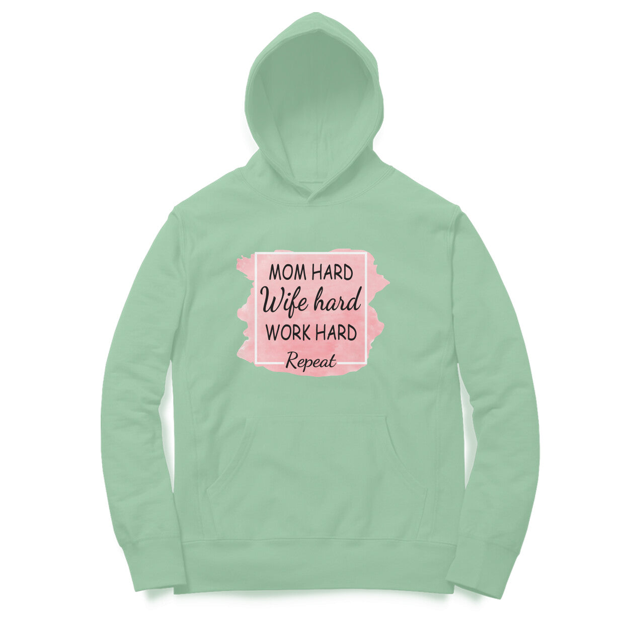 Women's Mom Hard Wife Hard Work Hard Graphics Printed Hoodies