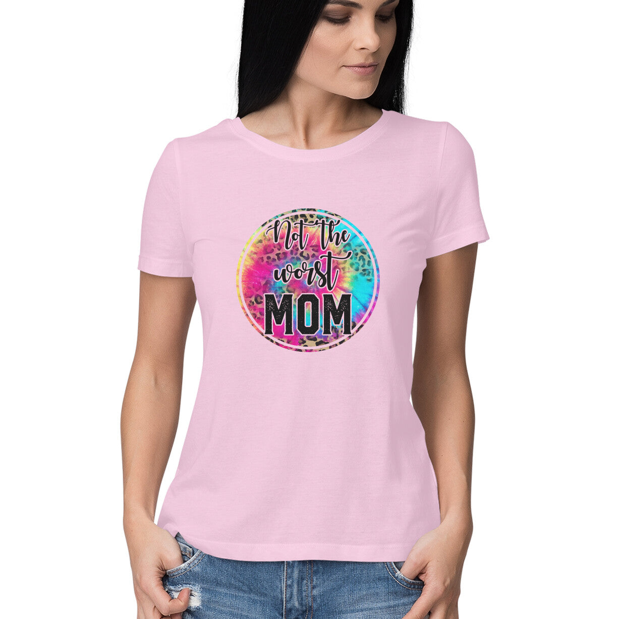 Women's Not The Worst Mom Graphics Printed T-Shirt