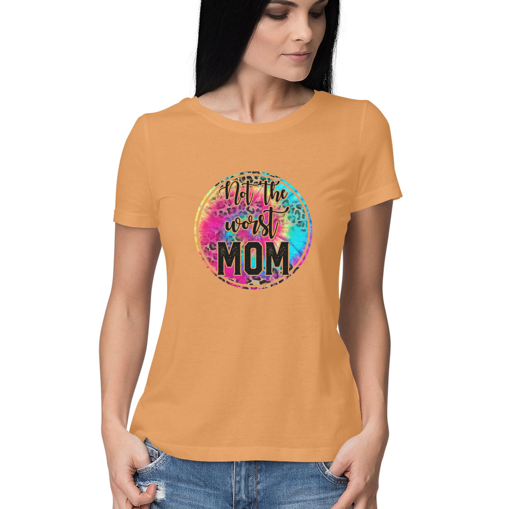 Women's Not The Worst Mom Graphics Printed T-Shirt