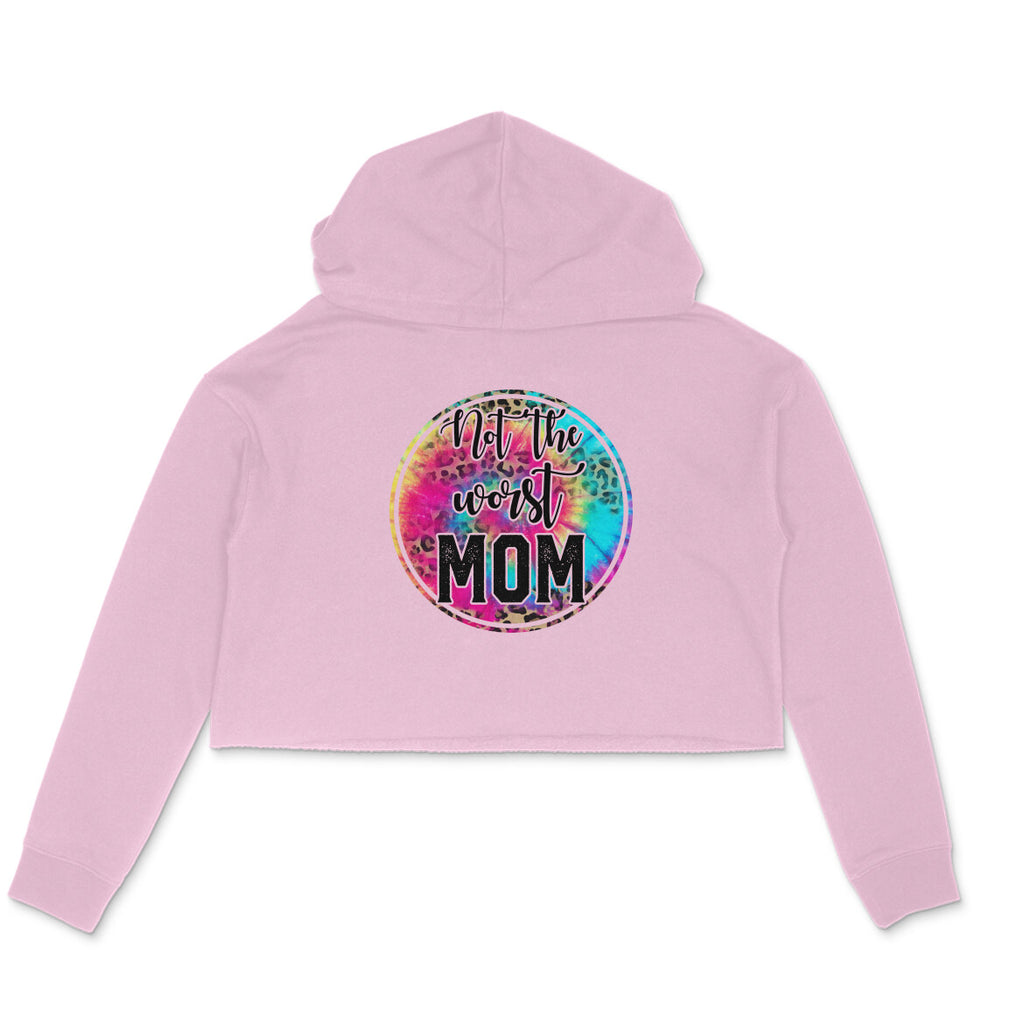 Women's Not The Worst Mom Graphics Printed Crop Hoodies
