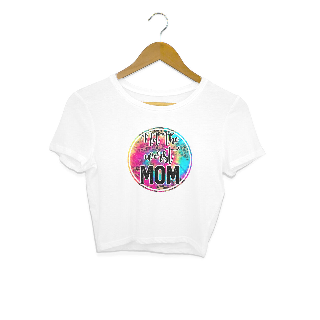 Women's Not The Worst Mom Graphics Printed Crop Tops