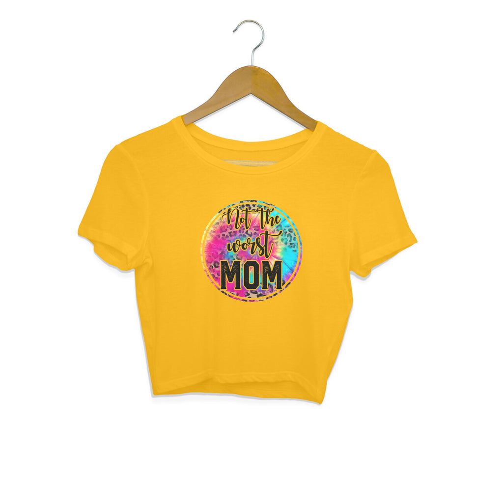 Women's Not The Worst Mom Graphics Printed Crop Tops