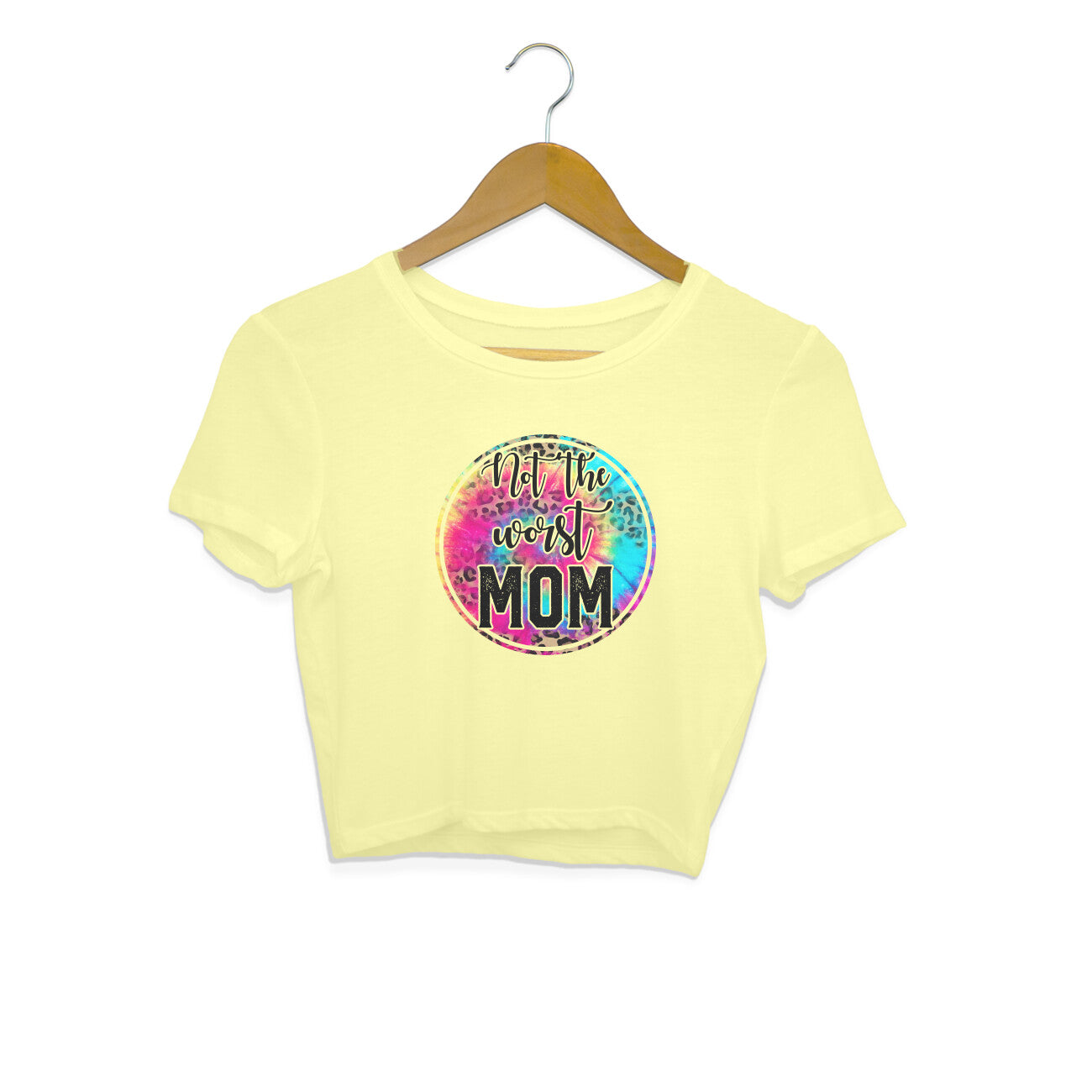 Women's Not The Worst Mom Graphics Printed Crop Tops