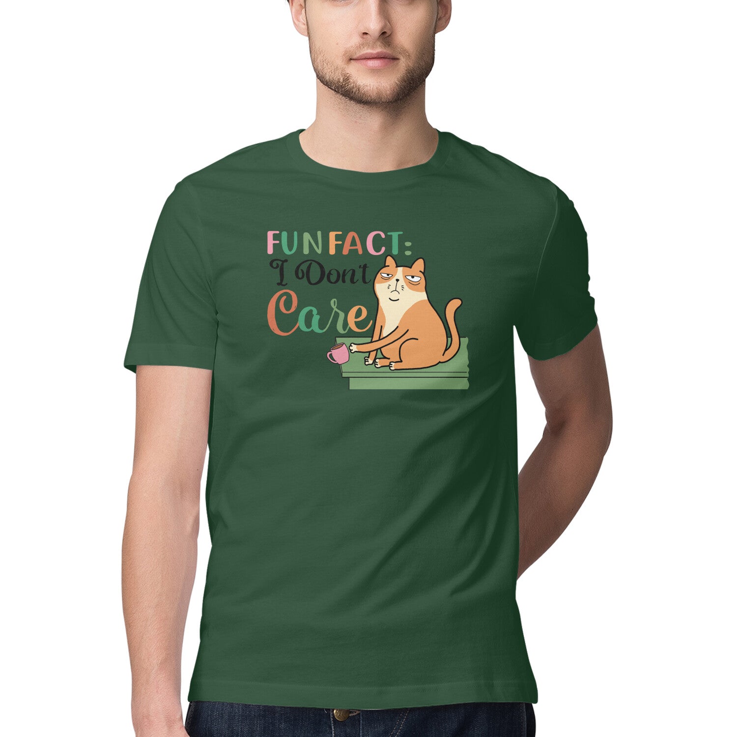 Men's Fun Fact:I Don't Care Sarcastic Quotes T-Shirt