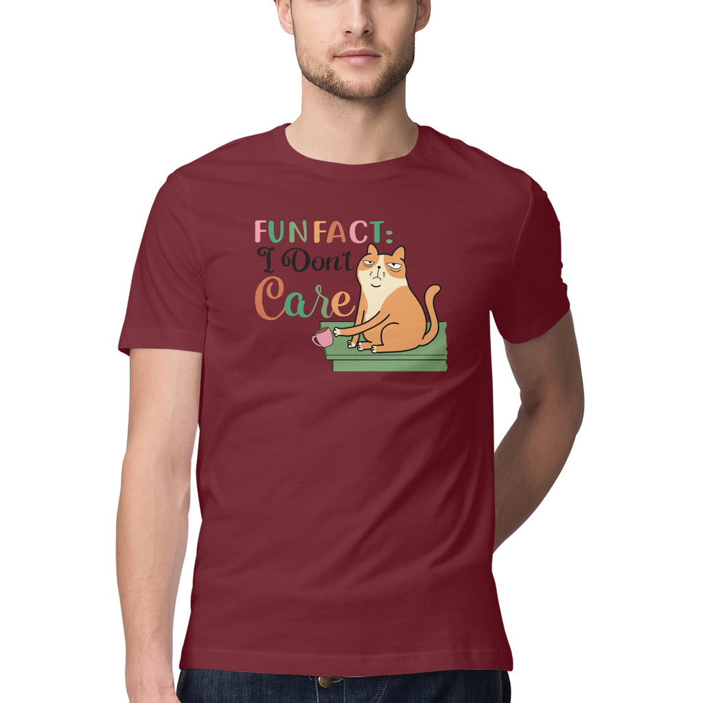 Men's Fun Fact:I Don't Care Sarcastic Quotes T-Shirt