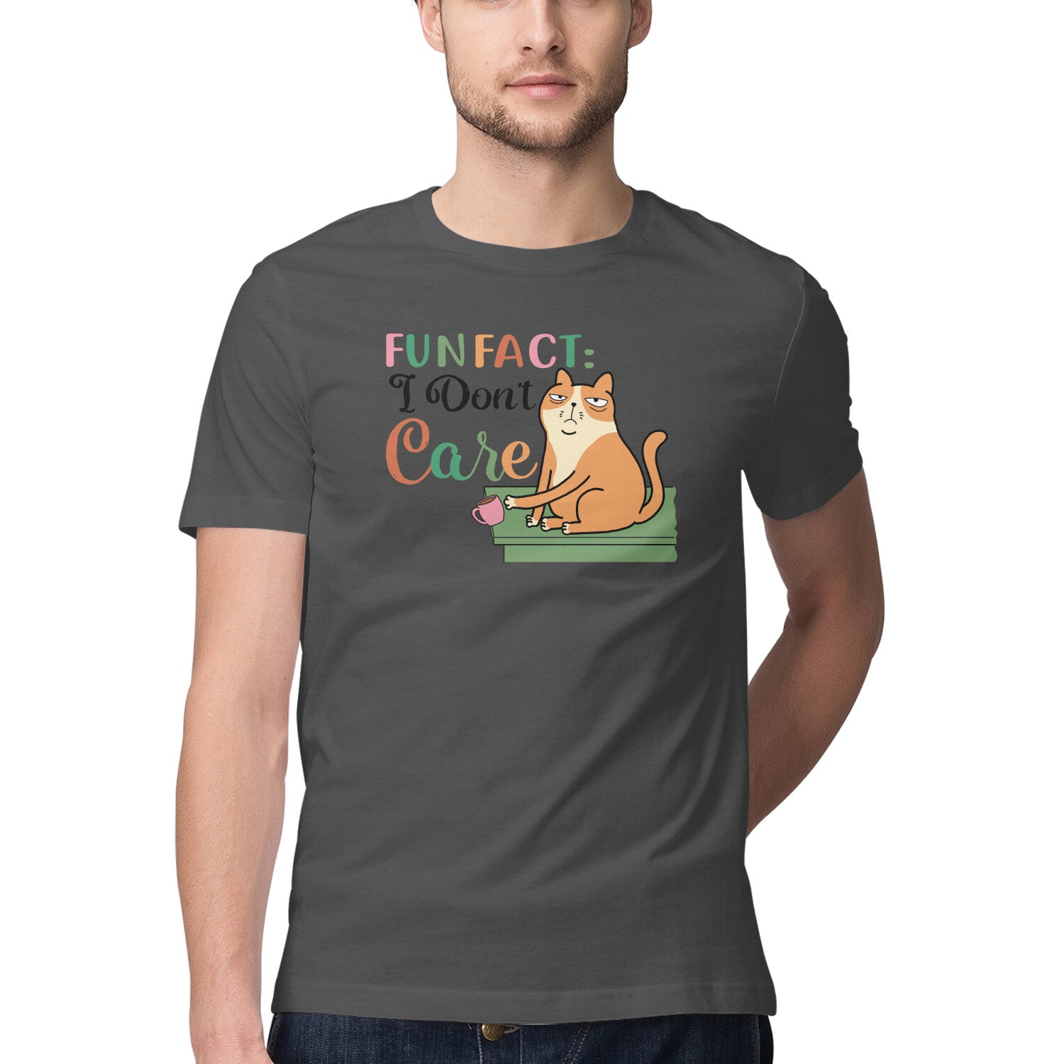 Men's Fun Fact:I Don't Care Sarcastic Quotes T-Shirt
