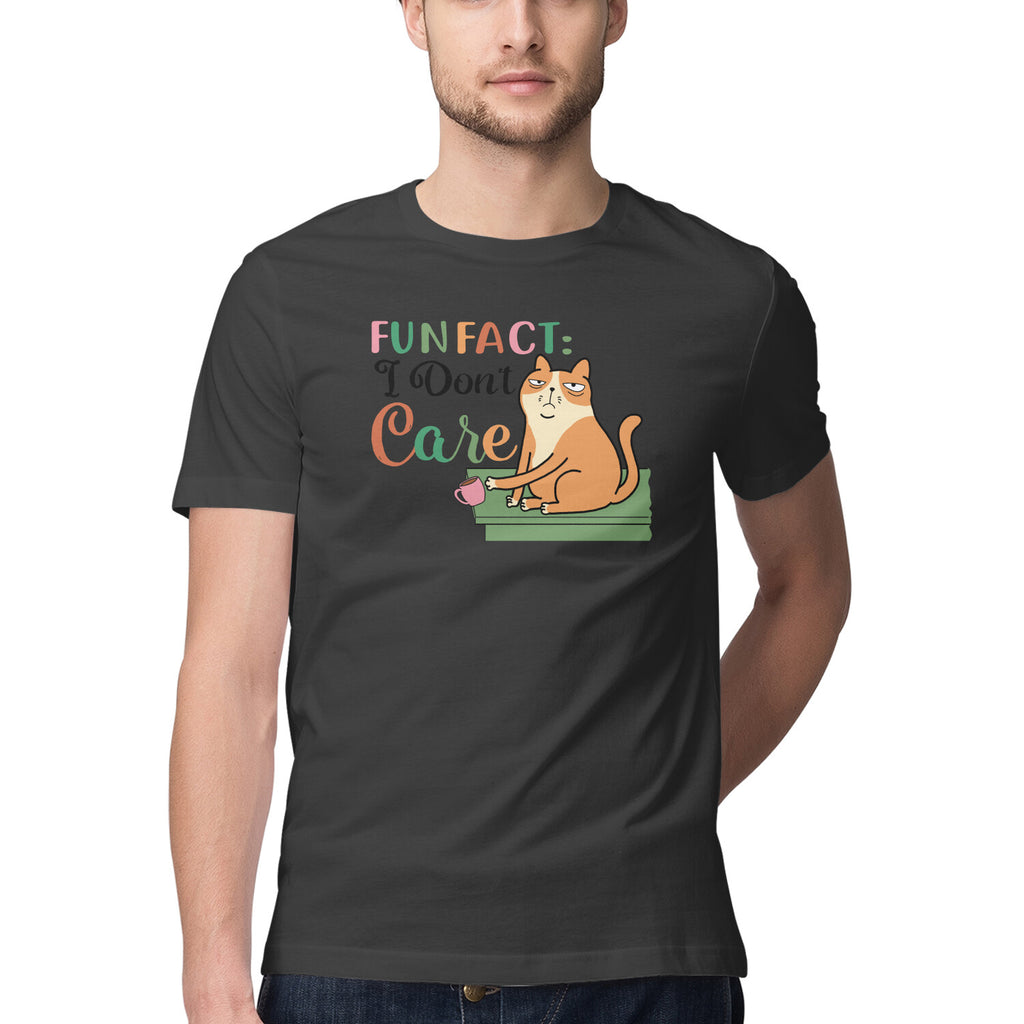Men's Fun Fact:I Don't Care Sarcastic Quotes T-Shirt