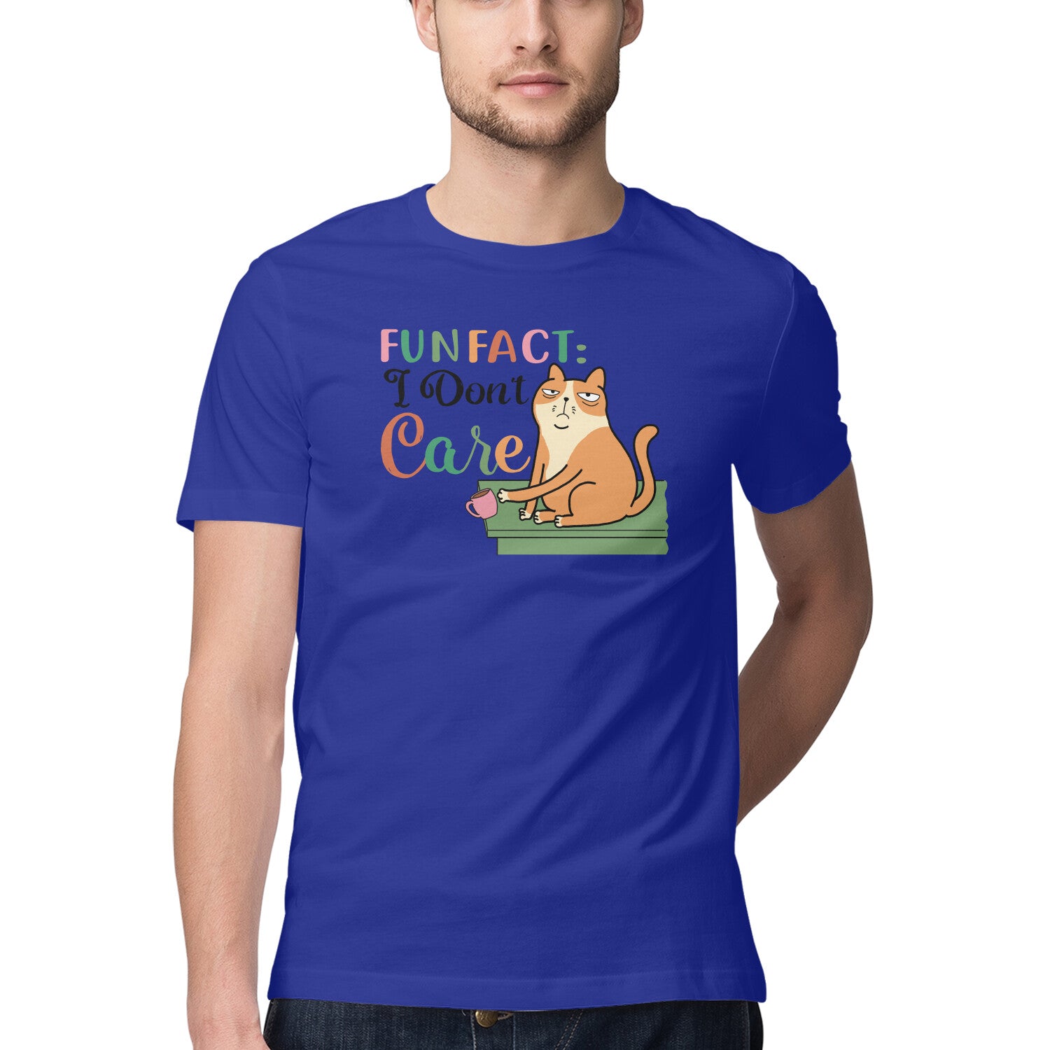 Men's Fun Fact:I Don't Care Sarcastic Quotes T-Shirt