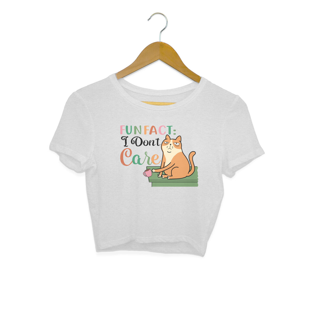 Women's Fun Fact : I Don't Care Sarcastic Quotes Crop Tops