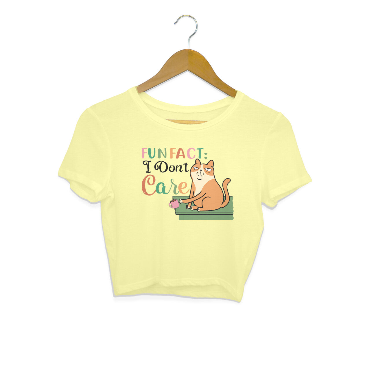 Women's Fun Fact : I Don't Care Sarcastic Quotes Crop Tops