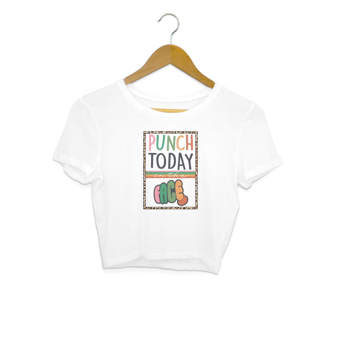 Women's Punch Today In The Face Sarcastic Quotes Crop Tops Secondary image