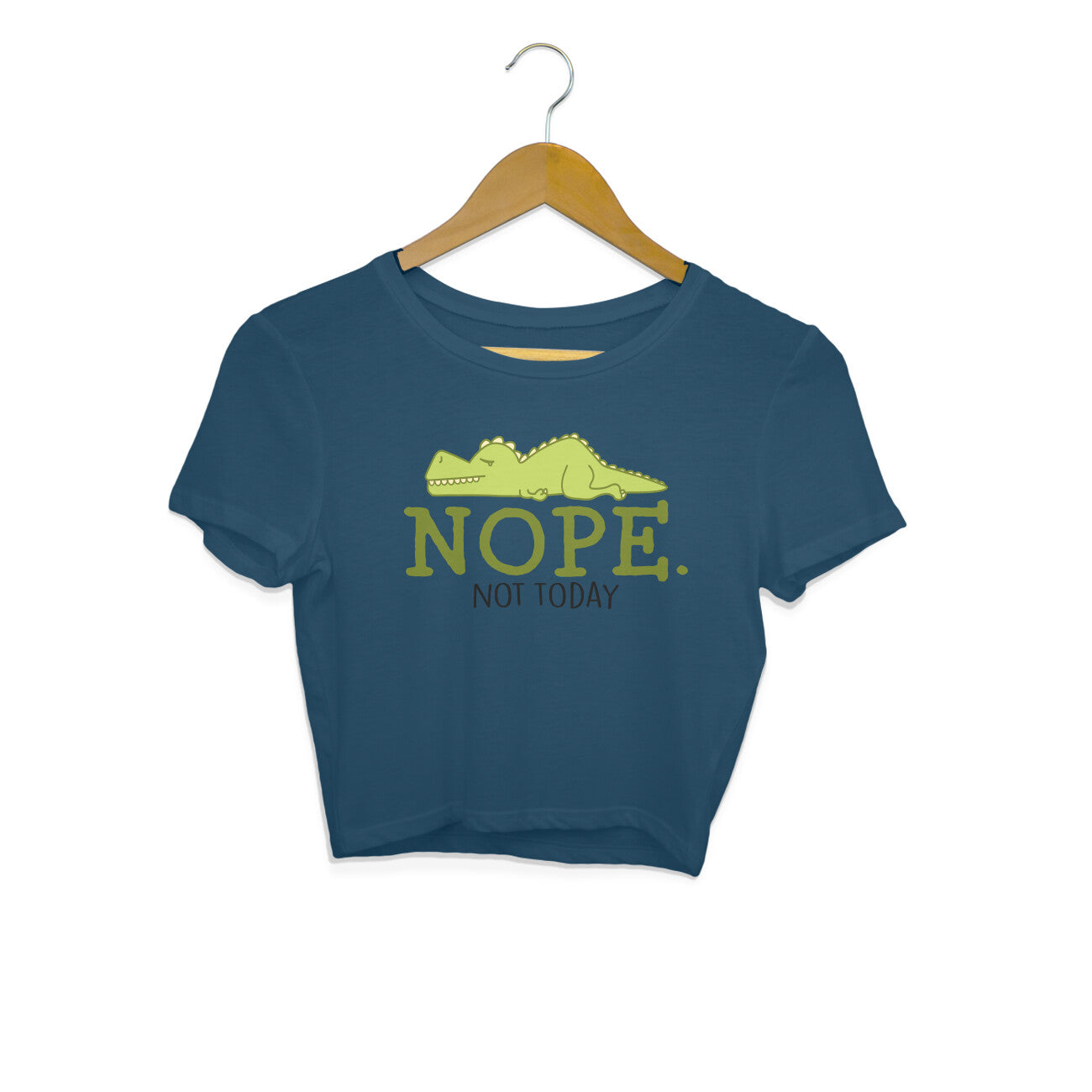 Women's Nope Not Today Sarcastic Quotes Crop Tops Secondary image
