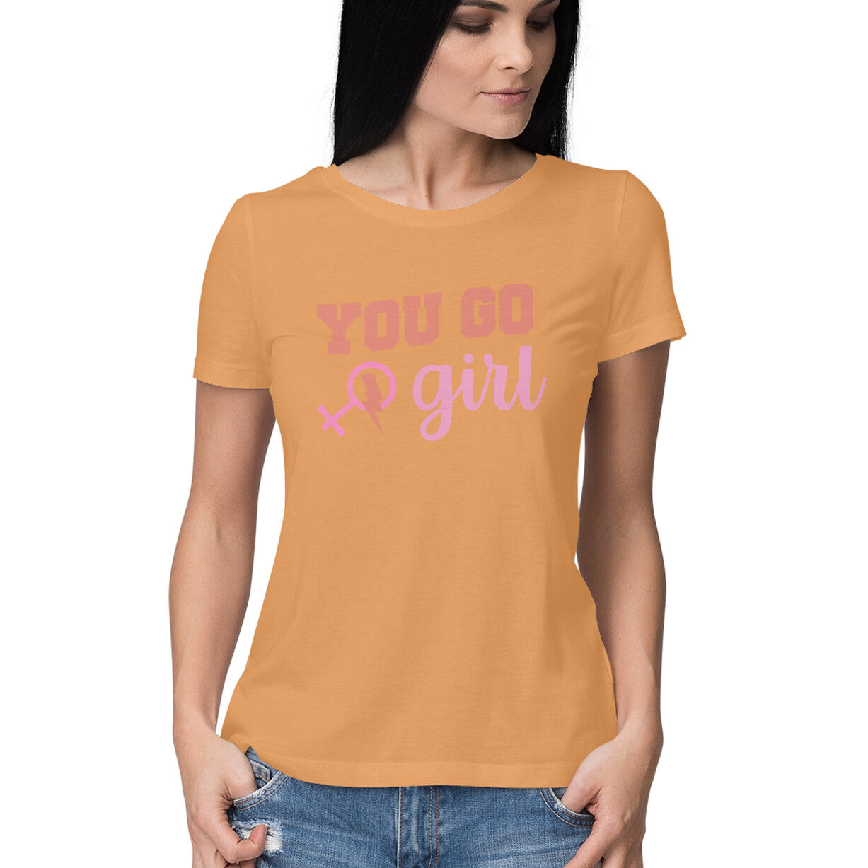 Women's You Go Girl Design Printed T-Shirt Secondary image