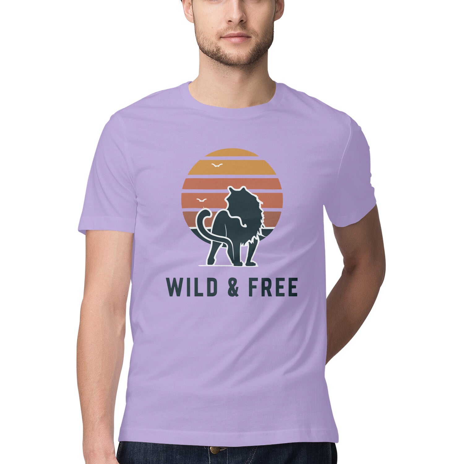 Men's Wild &amp; Free Design Printed T-Shirt Secondary image