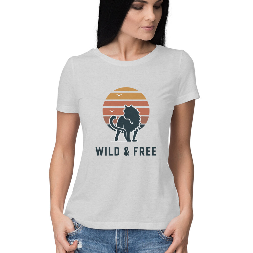 Women's Wild &amp; Free Graphics Printed T-Shirt