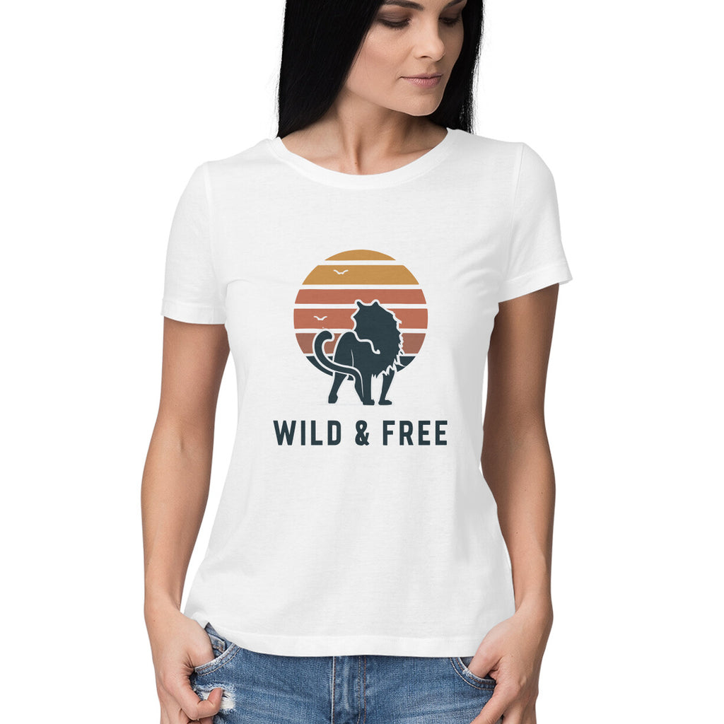 Women's Wild &amp; Free Graphics Printed T-Shirt