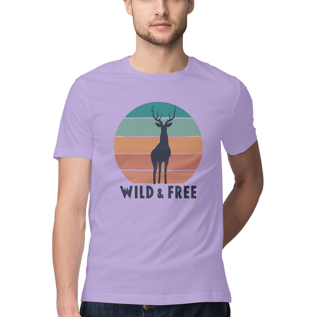 Men's Wild &amp; Free Design Printed T-Shirt
