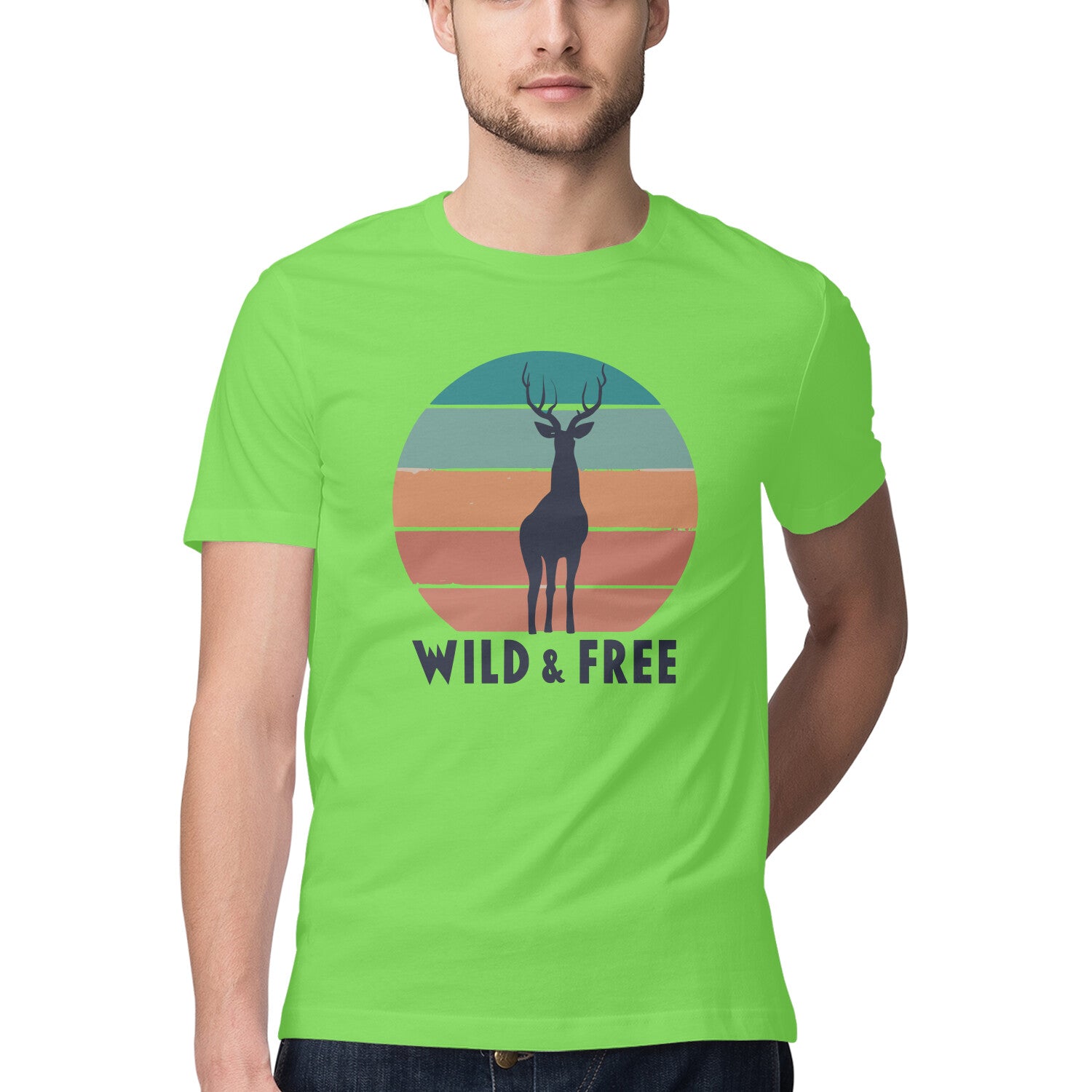 Men's Wild &amp; Free Design Printed T-Shirt
