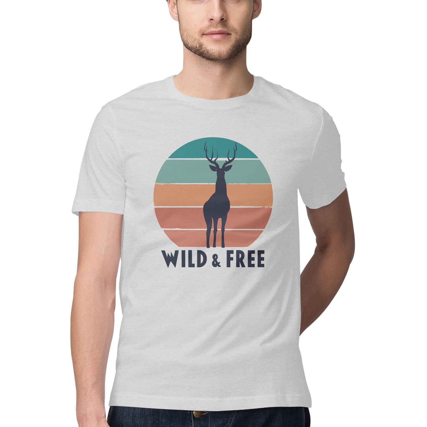 Men's Wild &amp; Free Design Printed T-Shirt