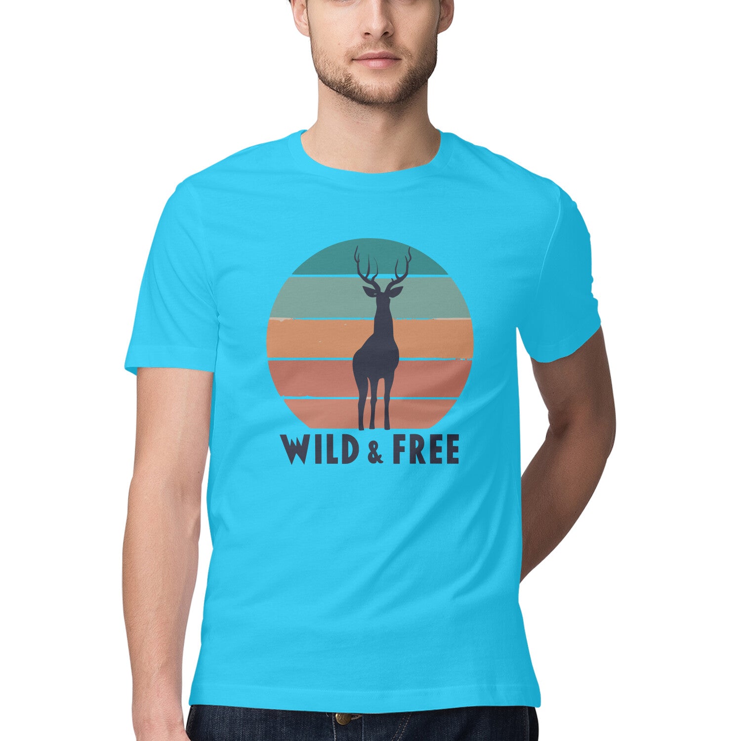 Men's Wild &amp; Free Design Printed T-Shirt