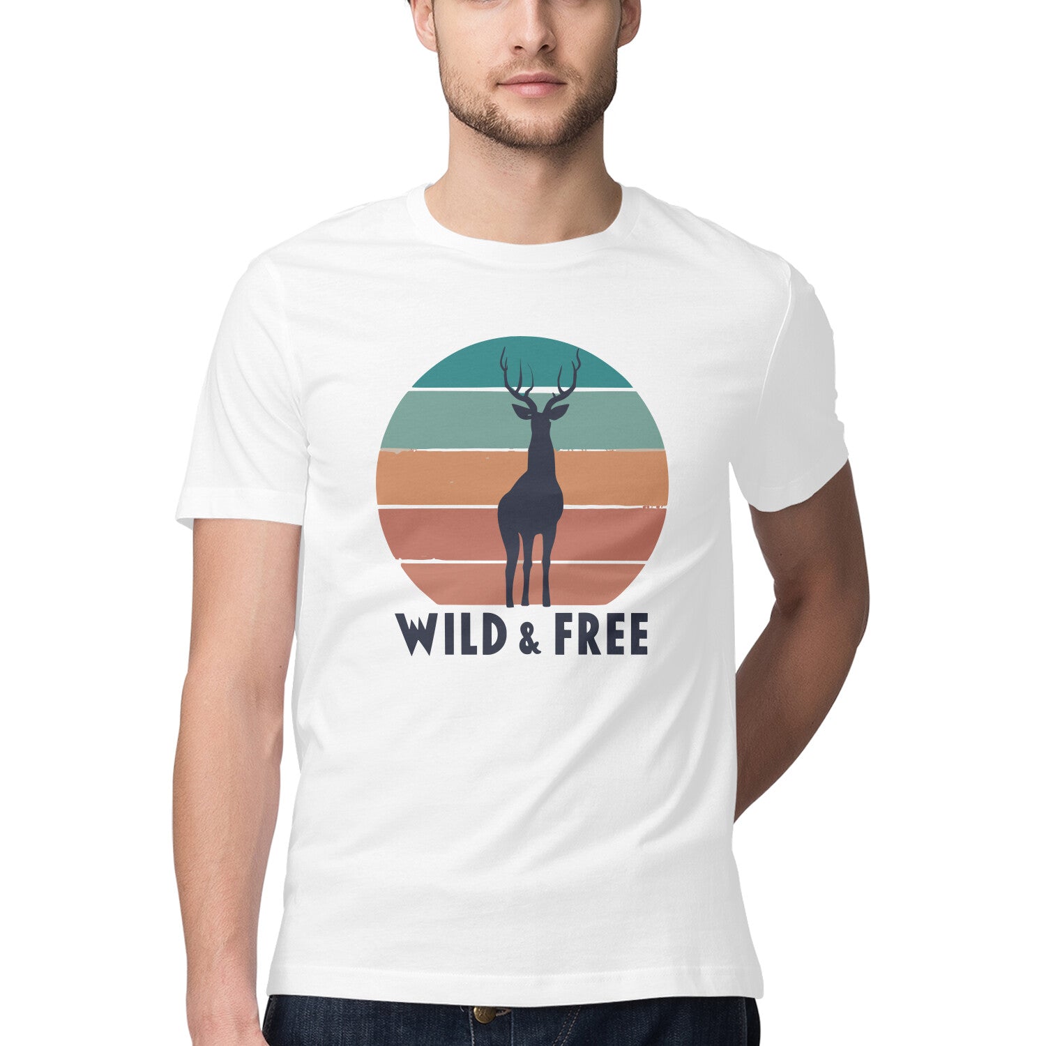 Men's Wild &amp; Free Design Printed T-Shirt