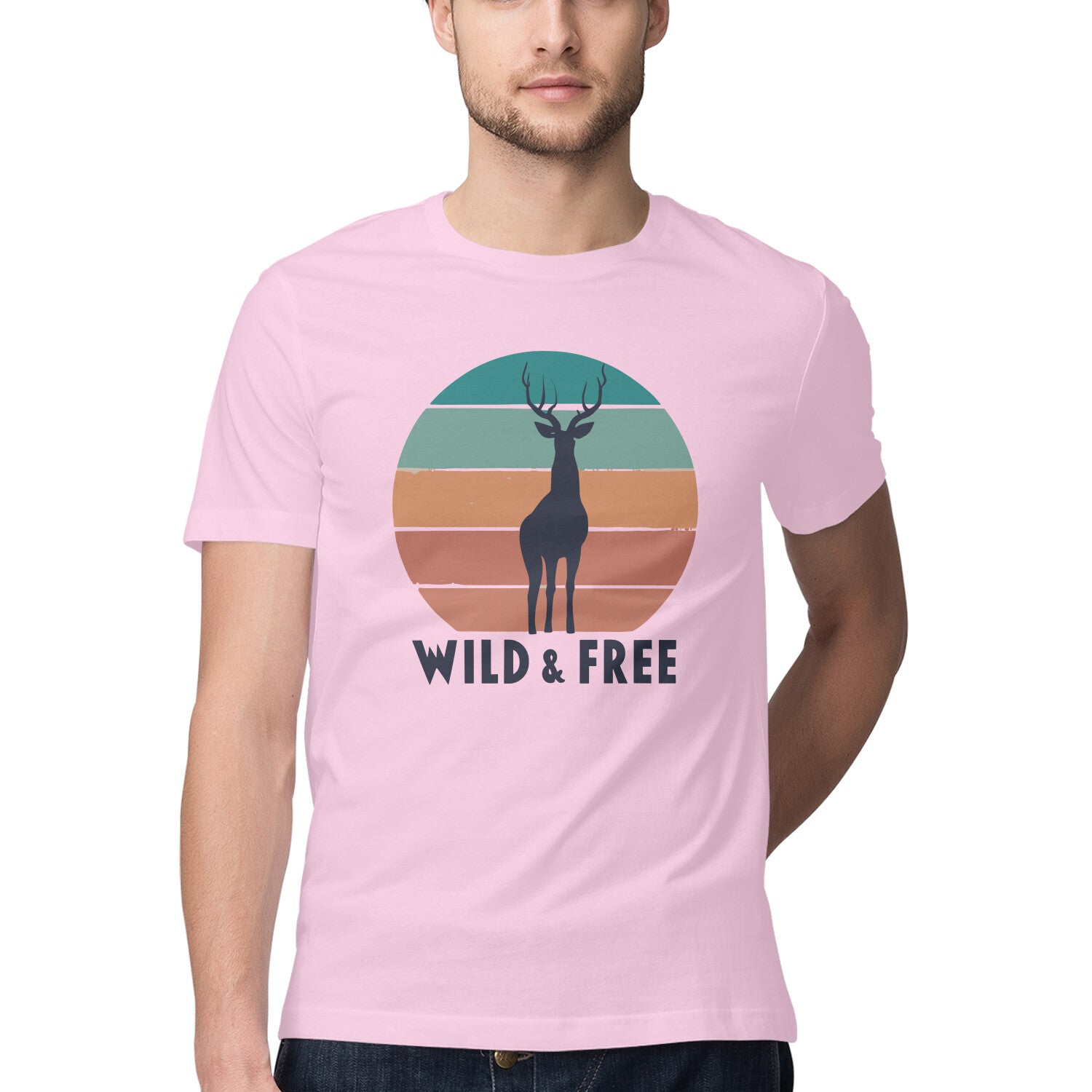 Men's Wild &amp; Free Design Printed T-Shirt