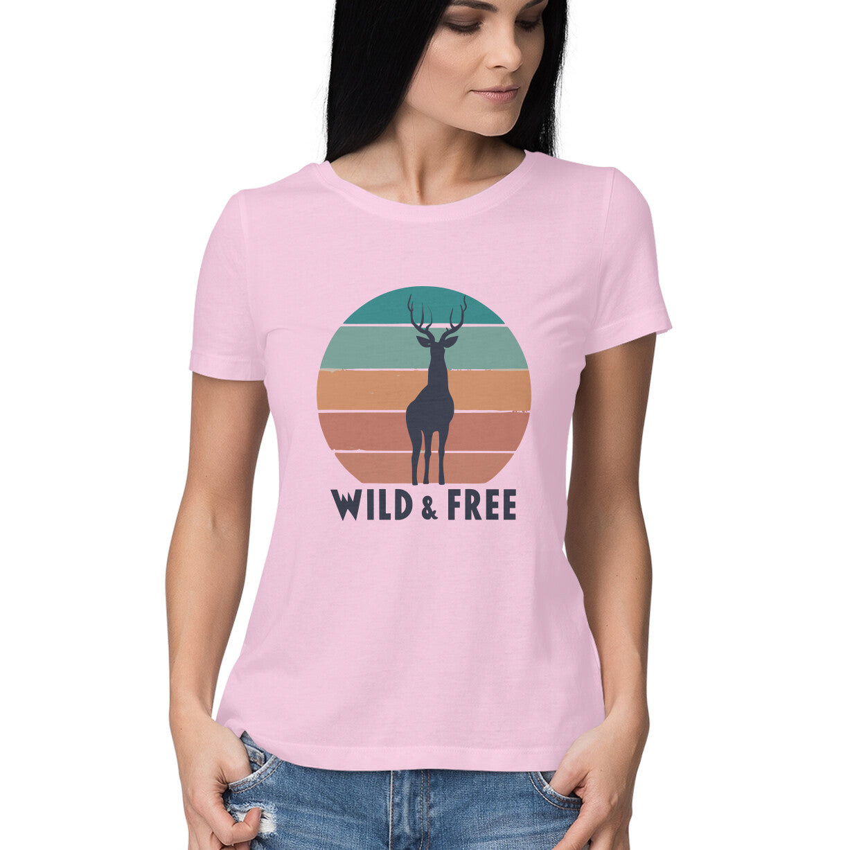 Women's Wild &amp; Free Graphics Printed T-Shirt Secondary image