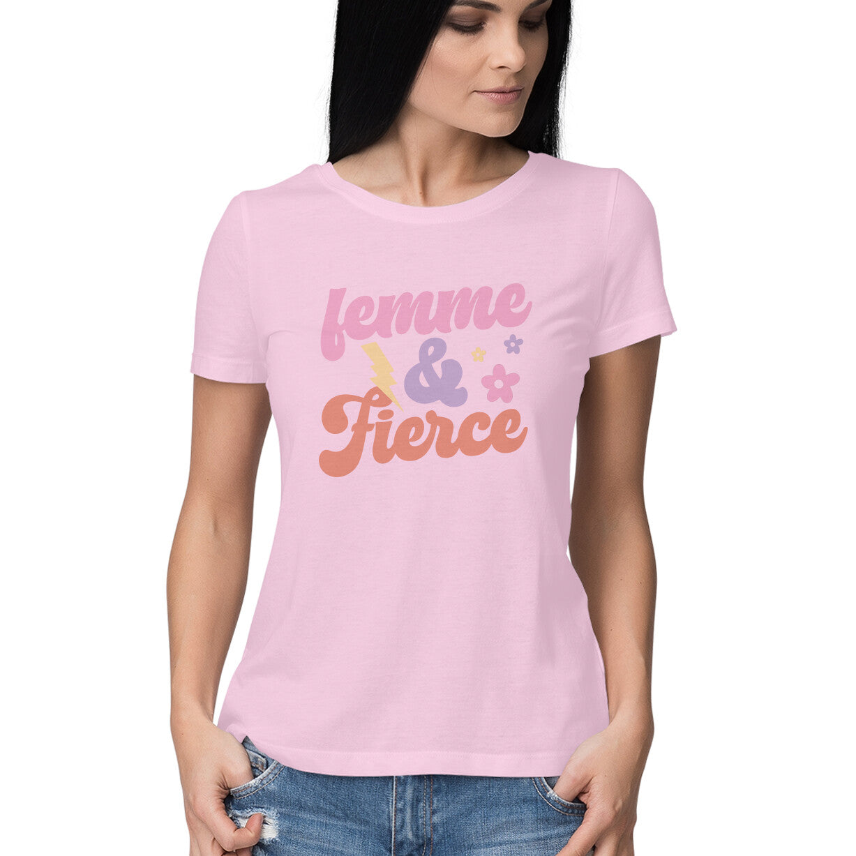 Women's Femme And Fierce Design Printed T-Shirt