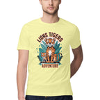 Men's Lions Tigers Adventure Design Printed T-Shirt