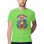 Men's Lions Tigers Adventure Design Printed T-Shirt