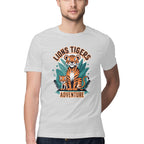 Men's Lions Tigers Adventure Design Printed T-Shirt