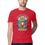 Men's Lions Tigers Adventure Design Printed T-Shirt