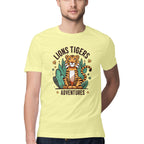 Men's Lions Tigers Adventures Design Printed T-Shirt