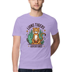 Men's Lions Tigers Adventures Design Printed T-Shirt