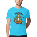 Men's Lions Tigers Adventures Design Printed T-Shirt