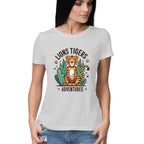 Women's Lions Tigers Adventures Graphics Printed T-Shirt