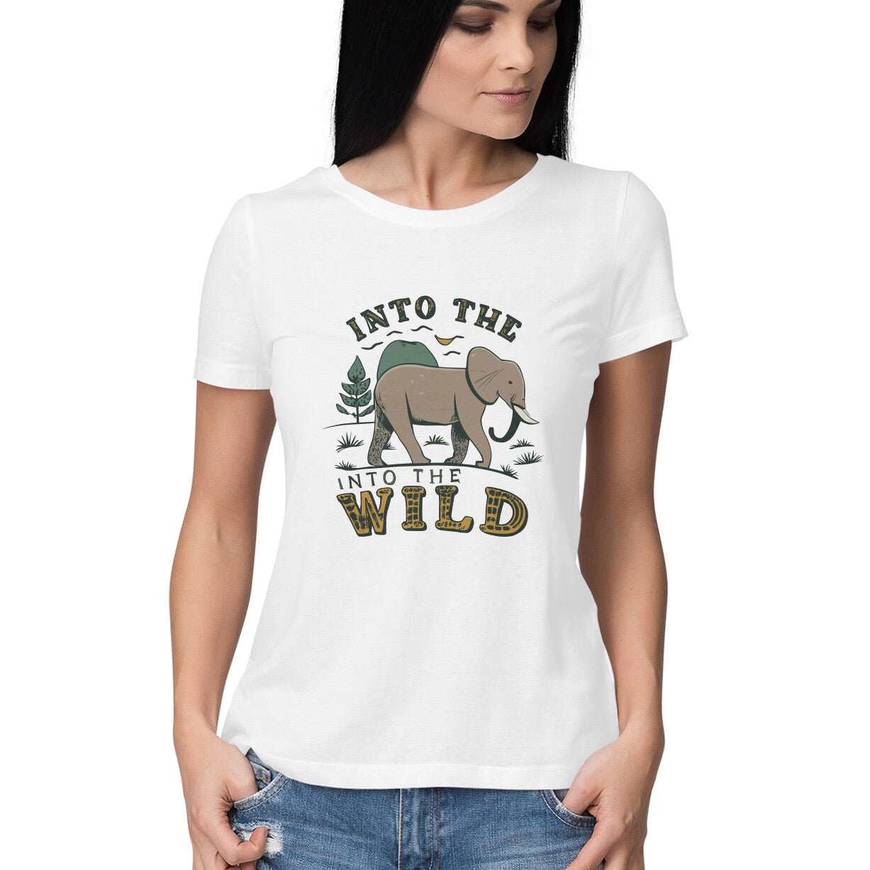 Women's Into The Wild Graphics Printed T-Shirt
