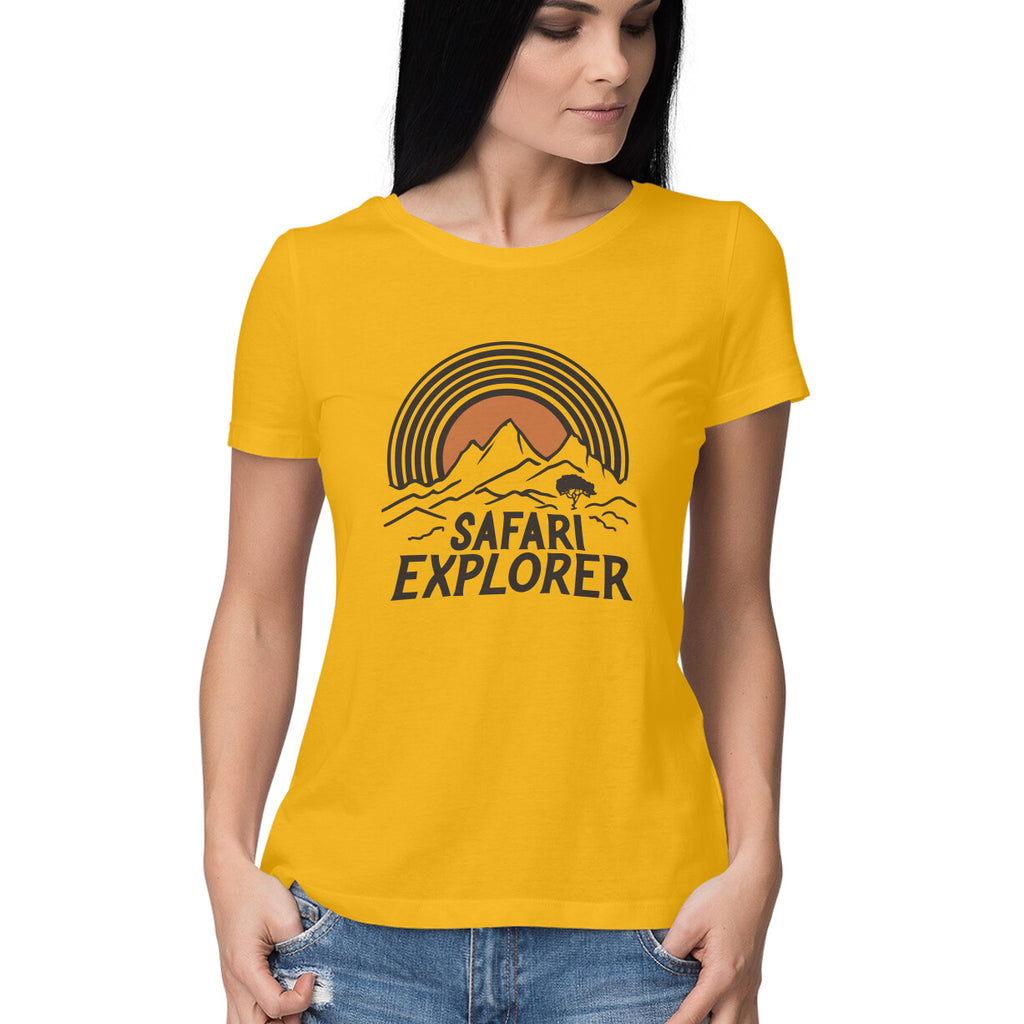 Women's Safari Explorer Graphics Printed T-Shirt