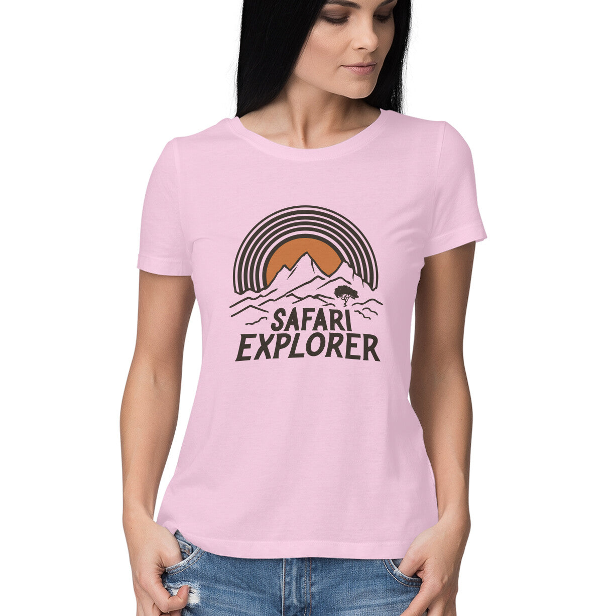 Women's Safari Explorer Graphics Printed T-Shirt