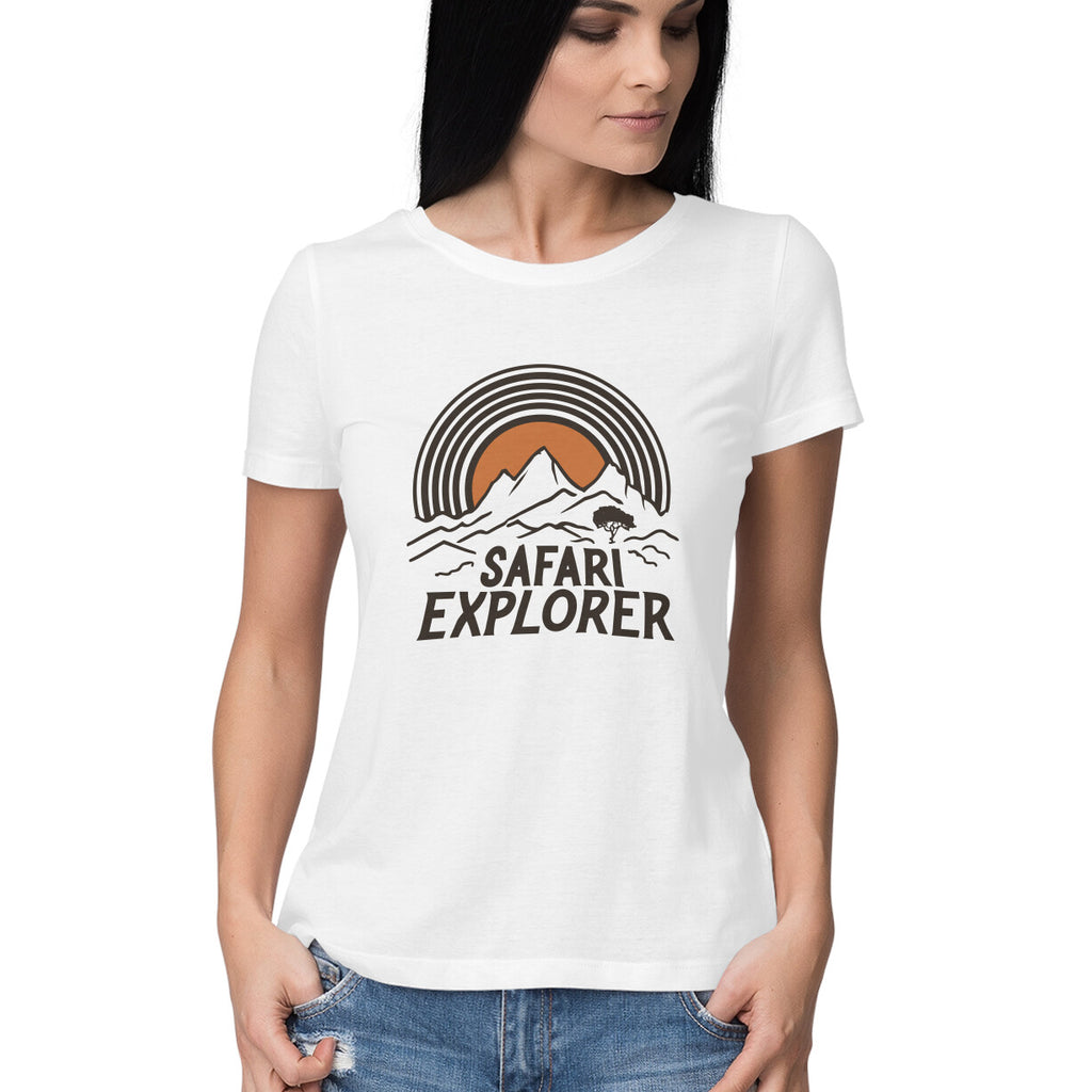 Women's Safari Explorer Graphics Printed T-Shirt