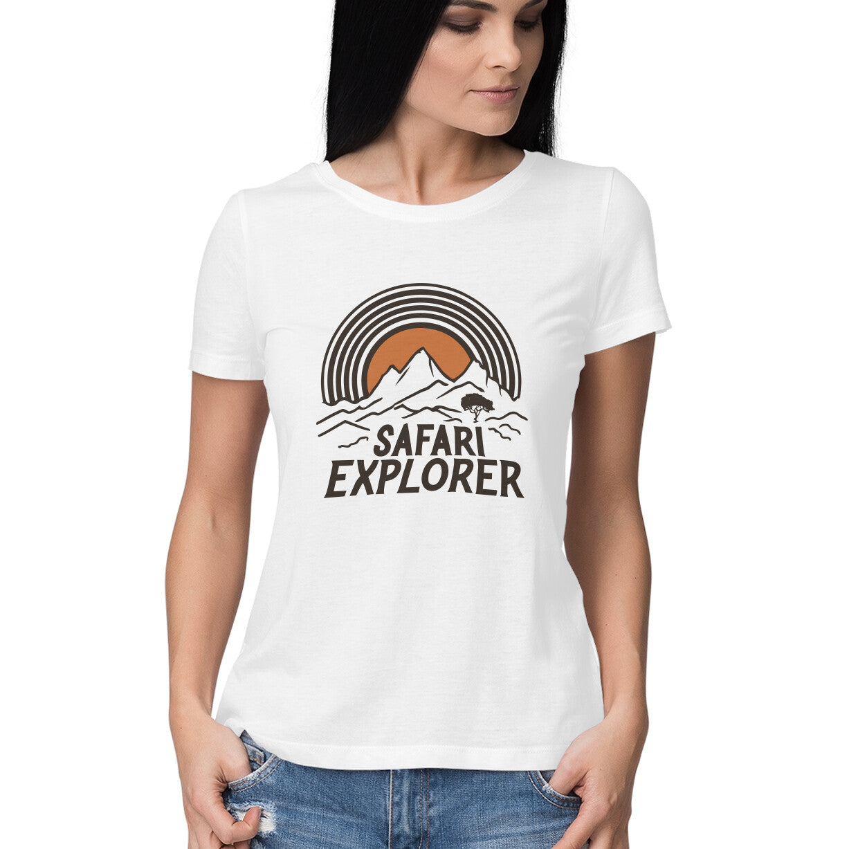 Women's Safari Explorer Graphics Printed T-Shirt